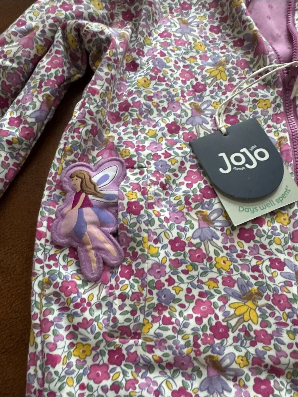 JoJo Maman Bébé Purple Fairy & Toadstool Appliqué Reversible Hoodie